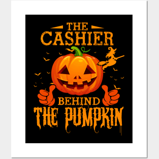 Mens The CHEF Behind The Pumpkin T shirt Funny Halloween T Shirt_CASHIER Posters and Art